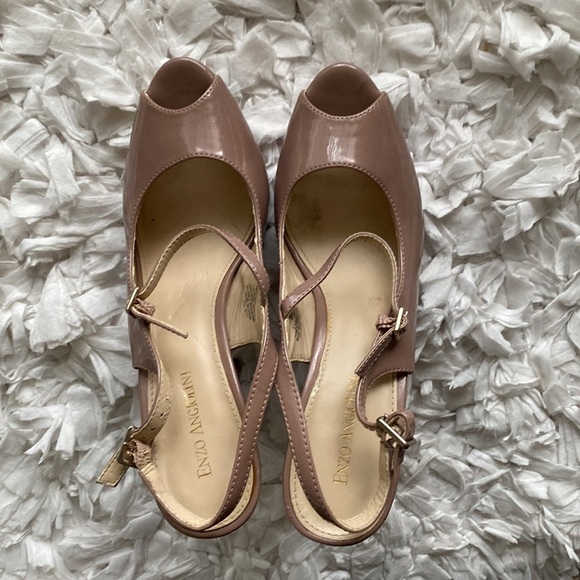 Enzo Angiolini Nude Platform Peep Toe Sling Back Heel Size 9.5 - Picture 2 of 9